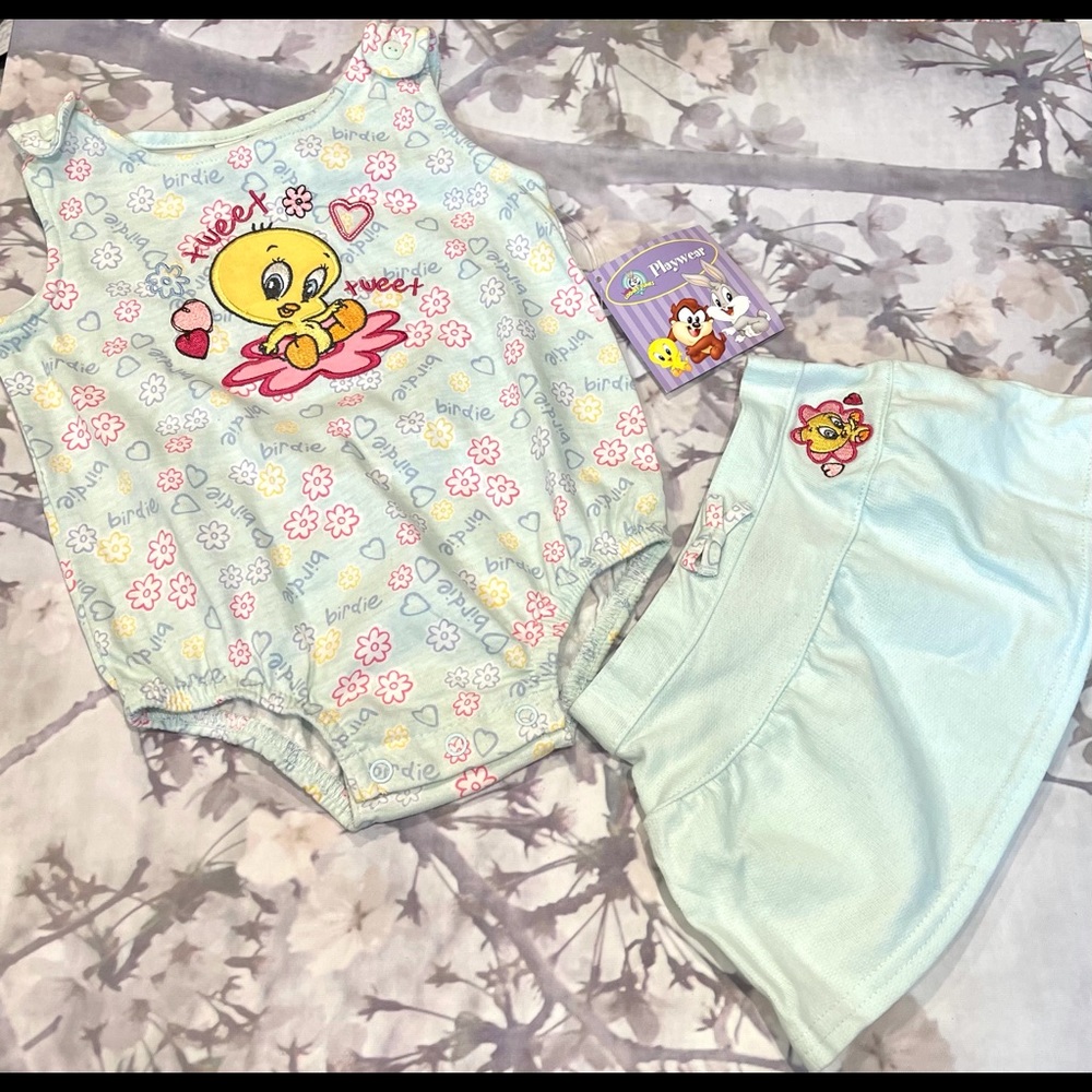 Baby Looney Tunes 2 Piece Blue Sleeveless 6/9m